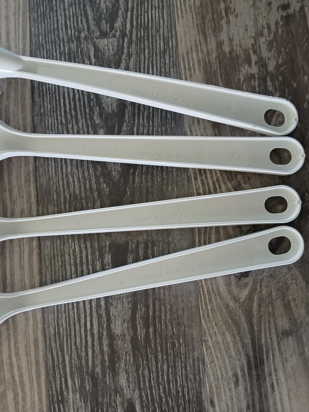 Vintage Tailor Made 4 Piece Plastic Kitchen Utensil Set USA White